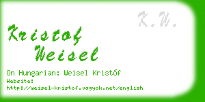 kristof weisel business card